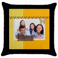 family - Throw Pillow Case (Black)