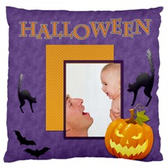 happy halloween - Large Premium Plush Fleece Cushion Case (One Side)
