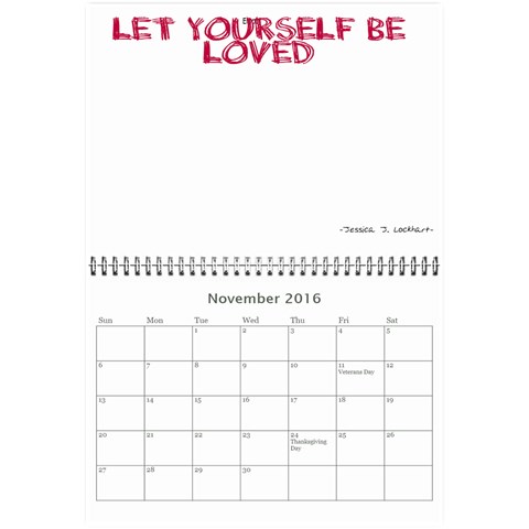 Calendar2016 By Jessicajlockhart Gmail Com Nov 2016