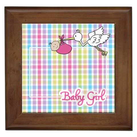 Baby Girl Framed Tile By Angela Anos Front