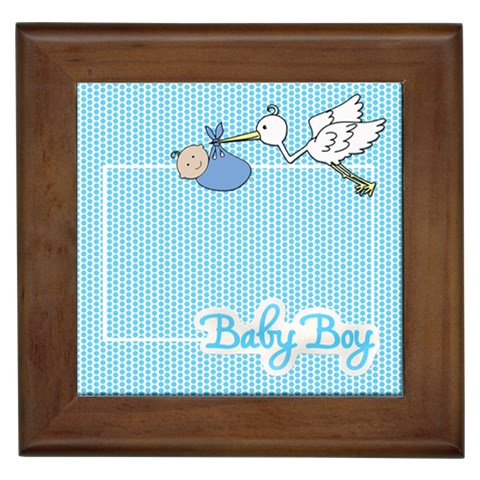 Baby Boy Framed Tile By Angela Anos Front