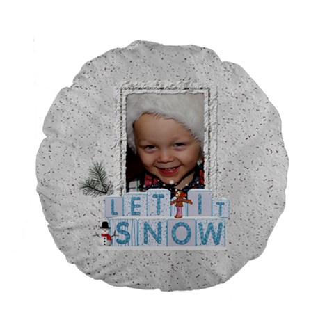 Let It Snow Premium Round Cushion By Lil Front