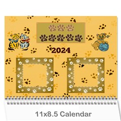 Cat Calender 2024 - Wall Calendar 11  x 8.5  (12-Months)