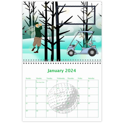 Golf Calendar, 2024 By Joy Johns Jan 2024