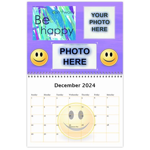 Happy Face Wall Calendar, 8x11 By Joy Johns Dec 2024