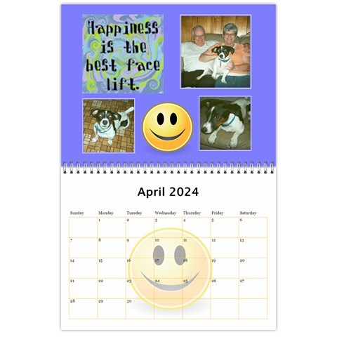 Happy Face Wall Calendar, 8x11 By Joy Johns Apr 2024