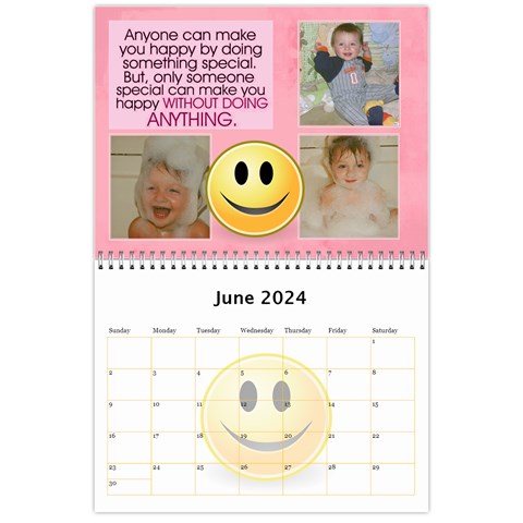 Happy Face Wall Calendar, 8x11 By Joy Johns Jun 2024