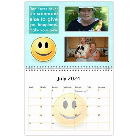 Happy Face Wall Calendar, 8x11 By Joy Johns Jul 2024