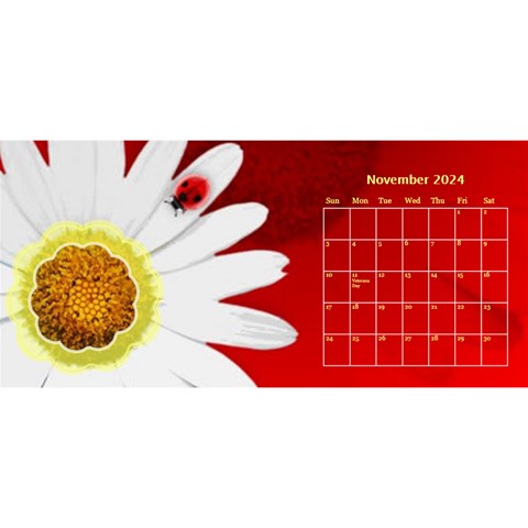 Flower Desktop 11x5 Calendar By Joy Johns Nov 2024