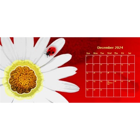 Flower Desktop 11x5 Calendar By Joy Johns Dec 2024