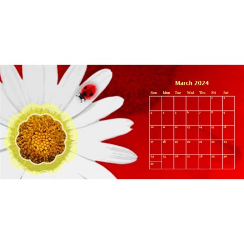 Flower Desktop 11x5 Calendar By Joy Johns Mar 2024