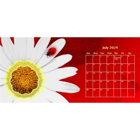 Flower Desktop 11x5 Calendar By Joy Johns Jul 2024