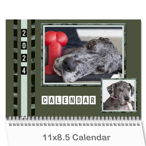 Green Frame Male 2024 Calendar (any Year) By Deborah Cover