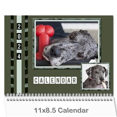 Green Frame Male 2024 Calendar (any year) - Wall Calendar 11  x 8.5  (12-Months)