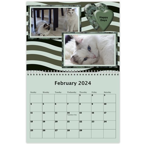 Green Frame Male 2024 Calendar (any Year) By Deborah Feb 2024