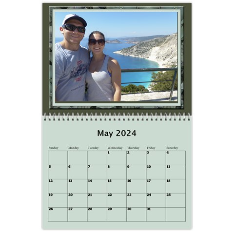 Green Frame Male 2024 Calendar (any Year) By Deborah May 2024