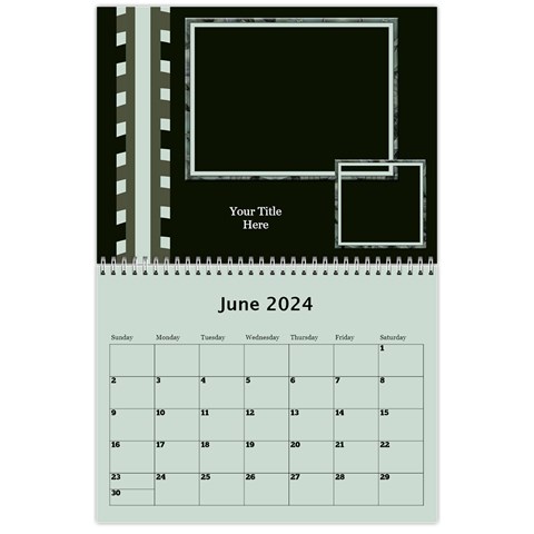 Green Frame Male 2024 Calendar (any Year) By Deborah Jun 2024