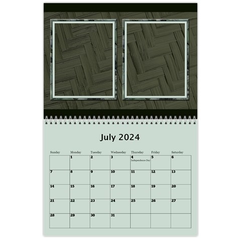 Green Frame Male 2024 Calendar (any Year) By Deborah Jul 2024
