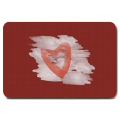 Bright Red Watercolor Heart - Large Doormat