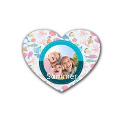 summer - Rubber Heart Coaster (4 pack)