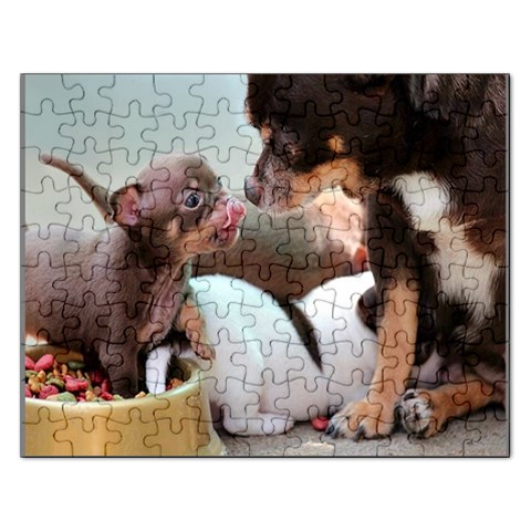 Puppy In The Dog Food Bowl  Template Puzzle By Pamela Sue Goforth Front