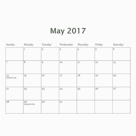 2017 Flower Calendar  By Mim Oct 2017
