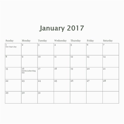 2017 Flower Calendar  By Mim Feb 2017