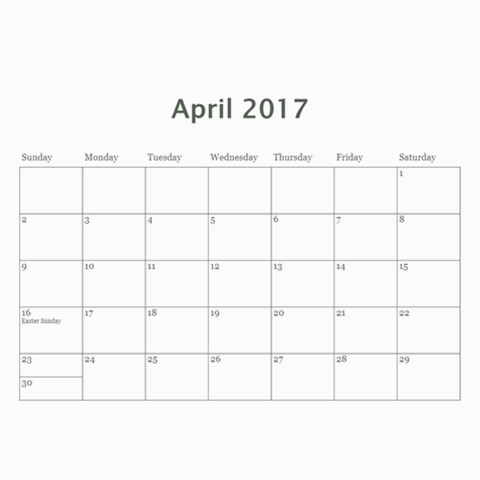 2017 Flower Calendar  By Mim Aug 2017