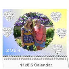 pretty pastels calendar 2024 - Wall Calendar 11  x 8.5  (12-Months)