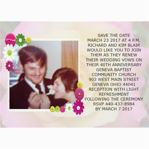 Save The Date Wedding Card By Kim Blair 7 x5  Photo Card - 1