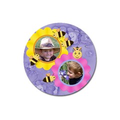 Flowers and Bees Round 3 inch Magnet - Magnet 3  (Round)