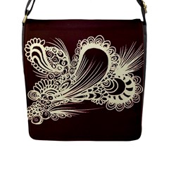 Aubergine abstract bag - Flap Closure Messenger Bag (L)