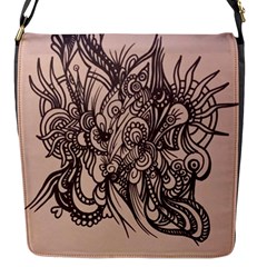Peach abstract bag - Flap Closure Messenger Bag (S)