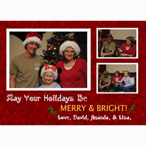Merry & Bright Christmas Card By Terrydeh 7 x5  Photo Card - 5