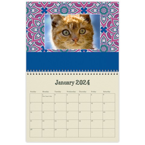Mandala Viberant Calendar, 12 Months By Mikki Jan 2024