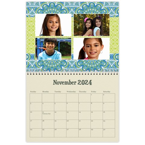 Mandala Viberant Calendar, 12 Months By Mikki Nov 2024