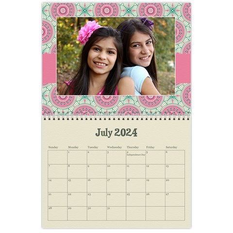 Mandala Viberant Calendar, 12 Months By Mikki Jul 2024