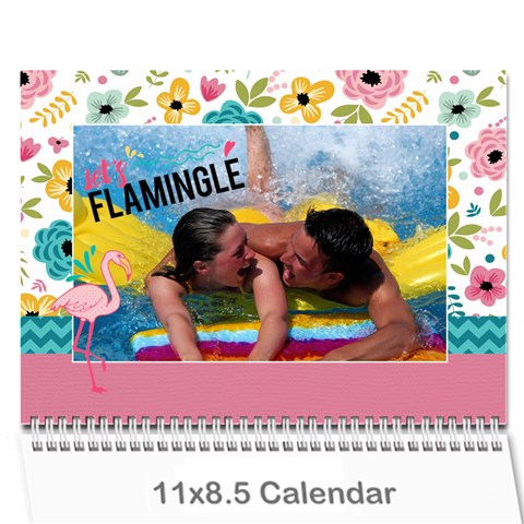 Flamingo Tropical Vacation Calendar, 12 Months By Mikki Cover