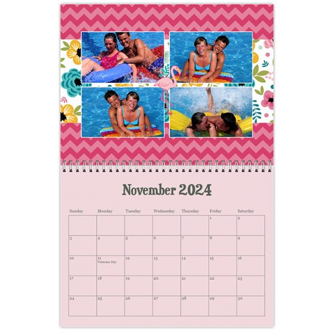 Flamingo Tropical Vacation Calendar, 12 Months By Mikki Nov 2024