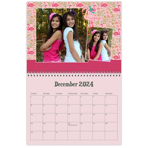 Flamingo Tropical Vacation Calendar, 12 Months By Mikki Dec 2024