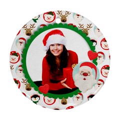 Santa Reindeer Penguin Polar Bear - Christmas - Holiday ornament - Ornament (Round)