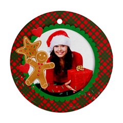 Christmas Cookies - Gingerbread Man - Holiday ornament - Ornament (Round)