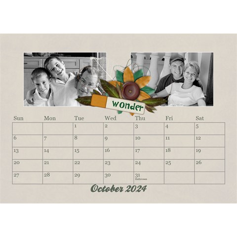Desktop Calendar Holidays, 8 5x6, Family By Mikki Oct 2024