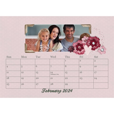 Desktop Calendar Holidays, 8 5x6, Family By Mikki Feb 2024