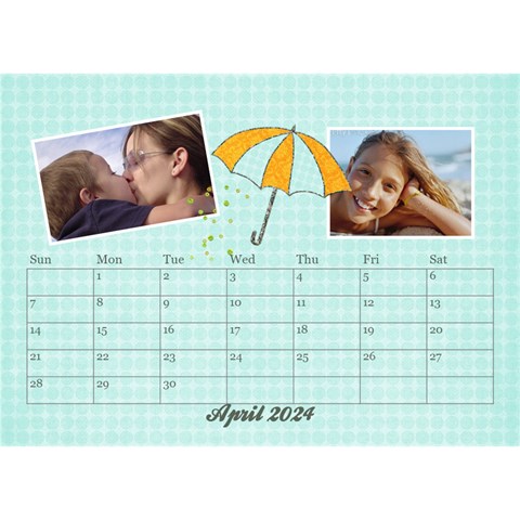Desktop Calendar Holidays, 8 5x6, Family By Mikki Apr 2024