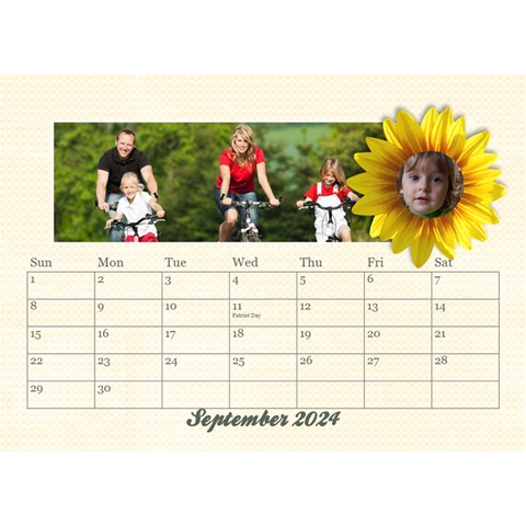 Desktop Calendar Holidays, 8 5x6, Family By Mikki Sep 2024