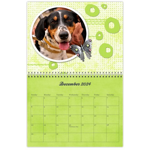 Pinky Green Floral Calendar 2024 By Mikki Dec 2024