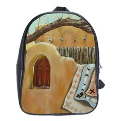 leather back pack with Guadalupe district wall - School Bag (XL)