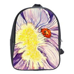leather back pack with iris and lady - School Bag (XL)