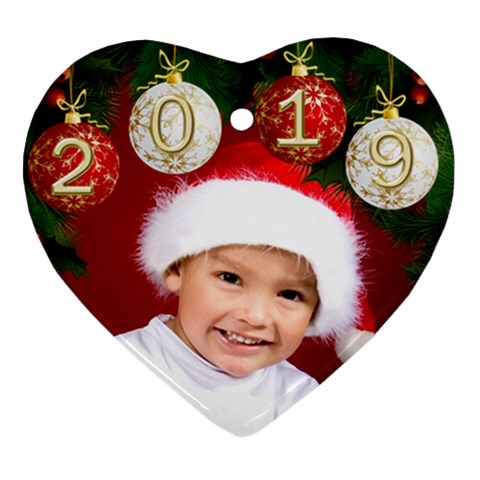 George Heart Ornament 2019 (2 Sided) By Deborah Front